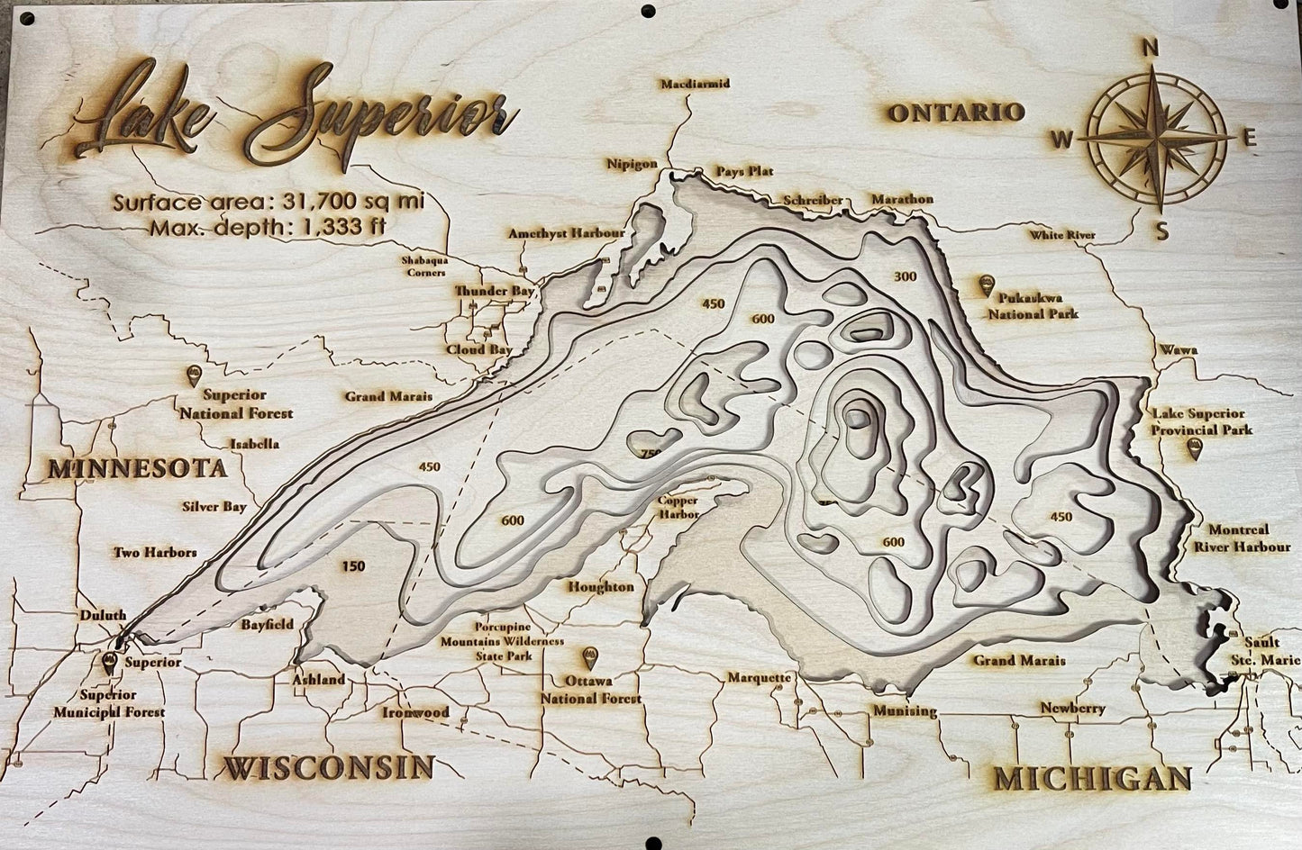 Lake Superior Bathymetric Map