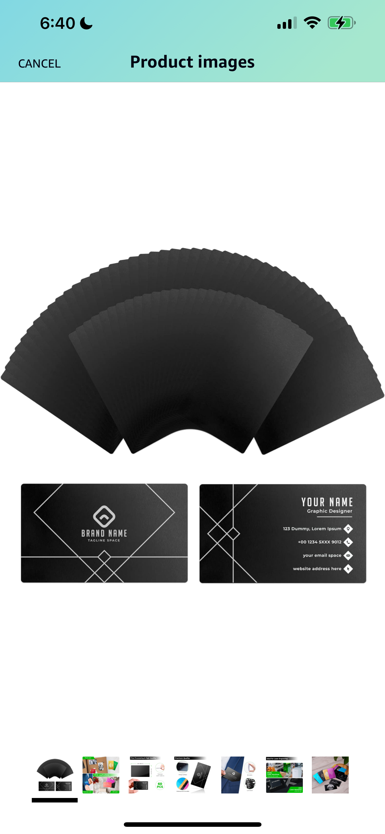 100 Count Aluminum Business Cards